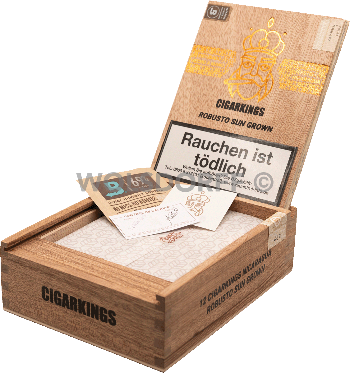 CigarKings Robusto Sun Grown - Kiste seitlich geöffnet