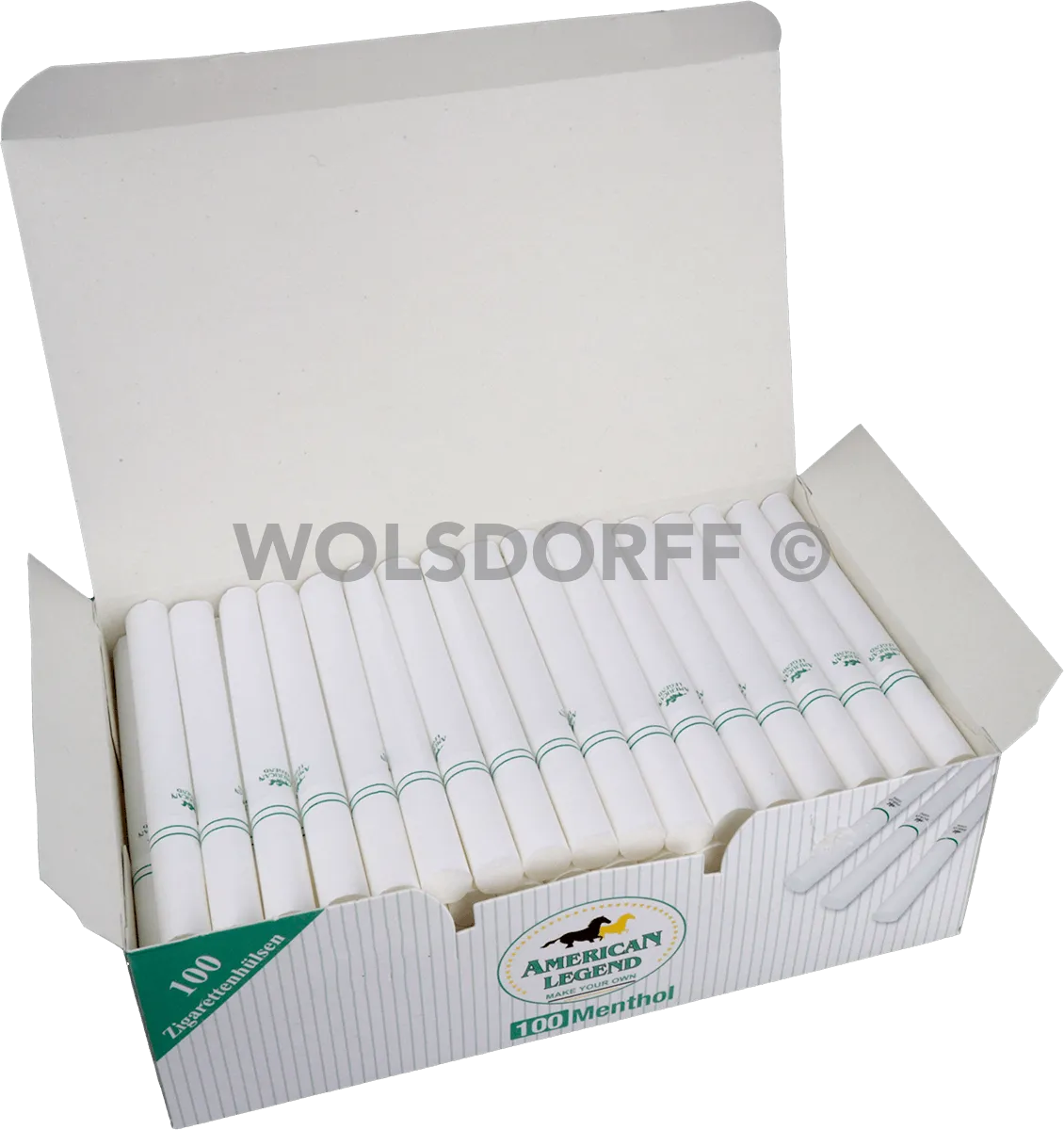 American Legend Mentholfilterhülsen offen