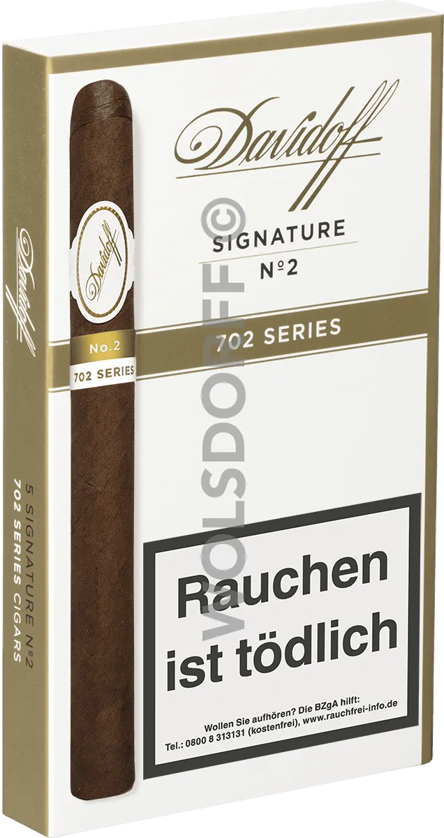 Davidoff Signature No 2 702 Series 5er Schachtel schräg stehend geschlossen