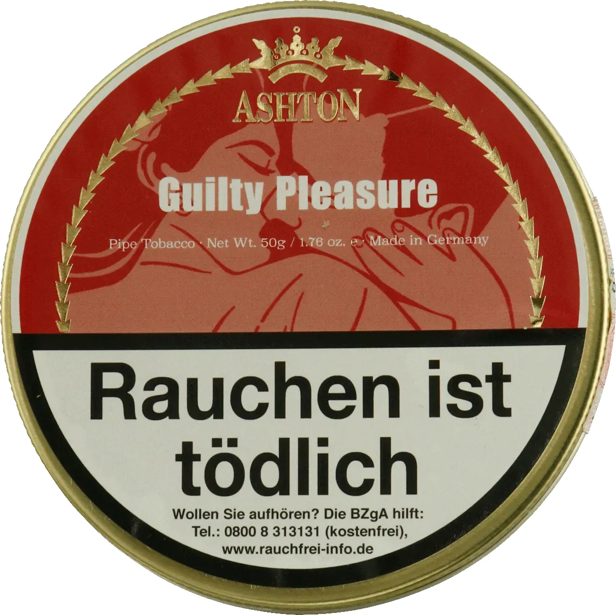 Ashton Pipe Tobacco Guilty Pleasure Dose Deckel von oben