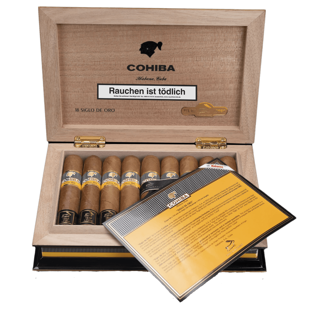 Cohiba Siglo de Oro - Kiste vorne geöffnet