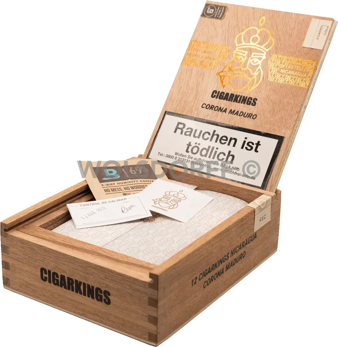 Corona Maduro offen mit Deckel